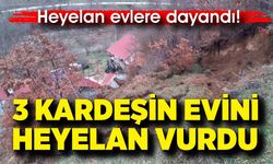 Kovucak köyünde heyelan! 3 kardeşin evi boşaltıldı