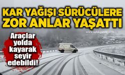 Kar yağışı sürücülere zor anlar yaşattı: Araçlar yolda kayarak seyir edebildi!