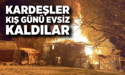 Kardeşler kış ortasında evsiz kaldı