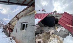 Kar yükü ahırı çöktürdü