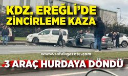Ereğli’de zincirleme trafik kazası: 3 araç birbirine girdi!