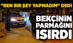 Kendisini yakalayan bekçinin parmağını ısırdı