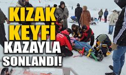 Keltepe'ye akın ettiler: Kızak keyfi kazayla sonlandı!