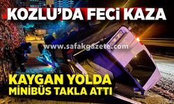 Kozlu'da feci kaza! Kontrolden çıkan bir minibüs takla attı