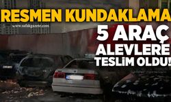 Otoparkta resmen kundaklama: 5 araç alevlere teslim oldu!