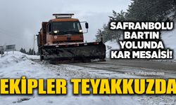 Safranbolu-Bartın yolunda kar mesaisi! Ekipler teyakkuzda