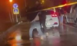 Trafikte Yumruklu Kavga Kamerada