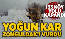 Yoğun kar Zonguldak’ı vurdu: 133 köy yolu kapandı