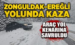 Zonguldak–Ereğli yolunda kaza: Araç yol kenarına savruldu