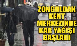 Zonguldak kent merkezinde kar yağışı başladı