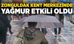 Zonguldak kent merkezinde yağmur etkili oldu