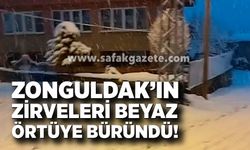 Zonguldak’ın zirveleri beyaz örtüye büründü!