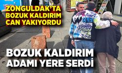 Zonguldak'ta bozuk kaldırım can alıyordu: Yaşlı adam yere düştü!