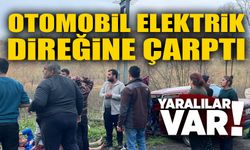 Zonguldak'ta otomobil elektrik direğine çarptı: Yaralılar var