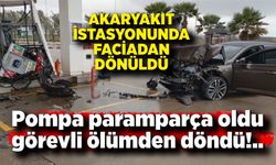 Akaryakıt istasyonunda faciadan dönüldü: Görevli saniyelerle kurtuldu