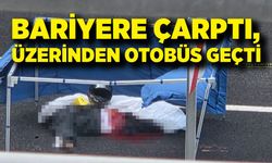 Bariyere Çarpan Sürücünün Üzerinden Otobüs Geçti