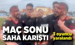 Maç sonu saha karıştı: 3 futbolcu yaralandı