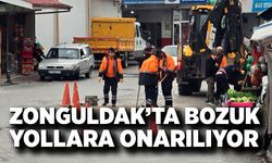 Zonguldak Belediyesi bozuk yollarda çalışmalarını sürdürüyor