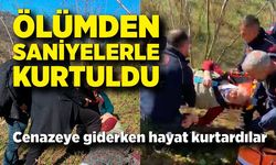 Fındık bahçesinde ölümden saniyelerle kurtuldu