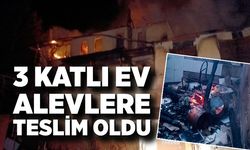 Karabük’te alevler 3 katlı evi sardı, itfaiye müdahale etti