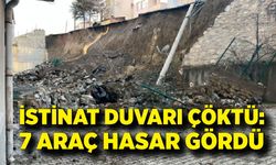 İstinat duvarı çöktü: 7 araç hasar gördü