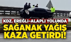 Kdz. Ereğli–Alaplı yolunda sağanak yağış kaza getirdi!