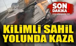 Kilimli sahil yolunda korkutan kaza