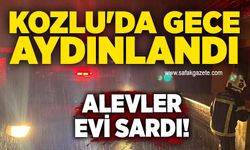 Kozlu'da gece aydınlandı: Alevler evi sardı!