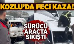 Kozlu’da kavşakta kaza: Sürücü araçta sıkıştı