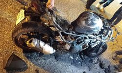 Düziçi’nde park halindeki motosiklet yandı