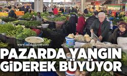 Pazarda yangın giderek büyüyor