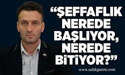 "Şeffaflık nerede başlıyor, nerede bitiyor?"