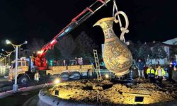 Şehrin simgesi bakır sürahi kaldırıldı