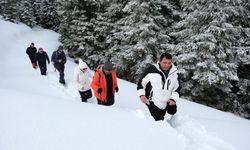 Tersun Dağı’nda zorlu kış yürüyüşü: Kar kalınlığı 1,5 metreyi buldu