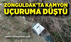 Zonguldak'ta kamyon 30 metreden şarampole yuvarlandı