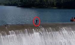 Baraj savakta tehlikeli temizlik kamerada