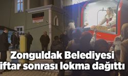 Zonguldak Belediyesi iftar sonrası lokma dağıttı