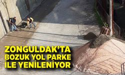 Zonguldak’ta Bozuk Yol Parke ile Yenileniyor