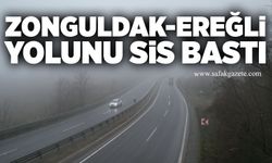 Zonguldak-Ereğli yolunu sis bastı, görüş 10 metreye düştü