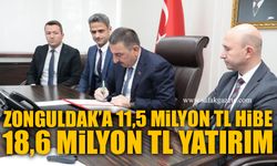 Zonguldak’a 11,5 milyon TL hibe, 18,6 milyon TL yatırım
