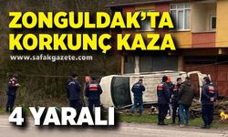 Zonguldak-Ankara Karayolu’nda Minibüs Devrildi: 4 Yaralı