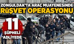 Zonguldak’ta araç muayene istasyonuna rüşvet operasyonu: 11 şüpheli adliyede