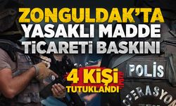Zonguldak'ta yasaklı madde ticareti baskını: 4 kişi tutuklandı