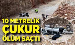 Otomobil 10 metrelik çukura düştü: 1 ölü, 1 yaralı