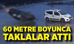 60 metre boyunca defalarca takla attığı kaza kamerada