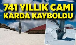 741 yıllık cami karda kayboldu: Sadece minare göründü
