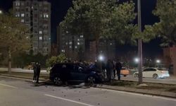 Otomobil refüjdeki ağaca çarptı: 1 yaralı