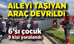 Kamyonla çarpışan otomobil devrildi; 6’sı çocuk 9 kişi yaralandı