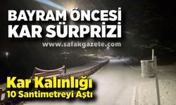 Bayram Öncesi Sürpriz; Kar Kalınlığı 10 Santimetreyi Aştı