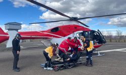 Helikopter ambulans diyaliz hastası havalandı